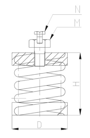 ZTH型<a href='http://www.sc1688.com' target='_blank'><u>彈簧減震器</u></a>結(jié)構(gòu)圖